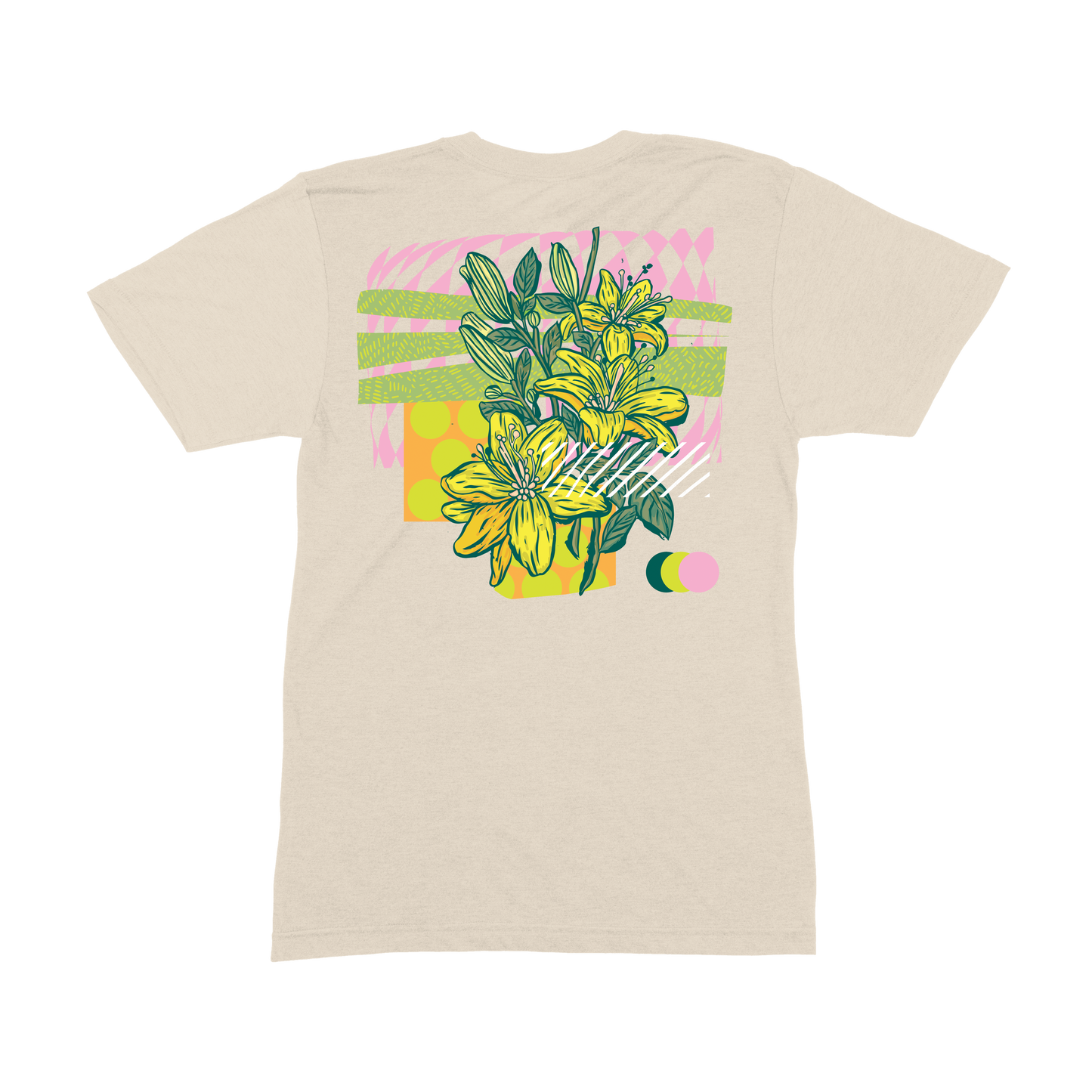 T-Shirt Lilies, Leaves, Flowers Organik World Lab Collab