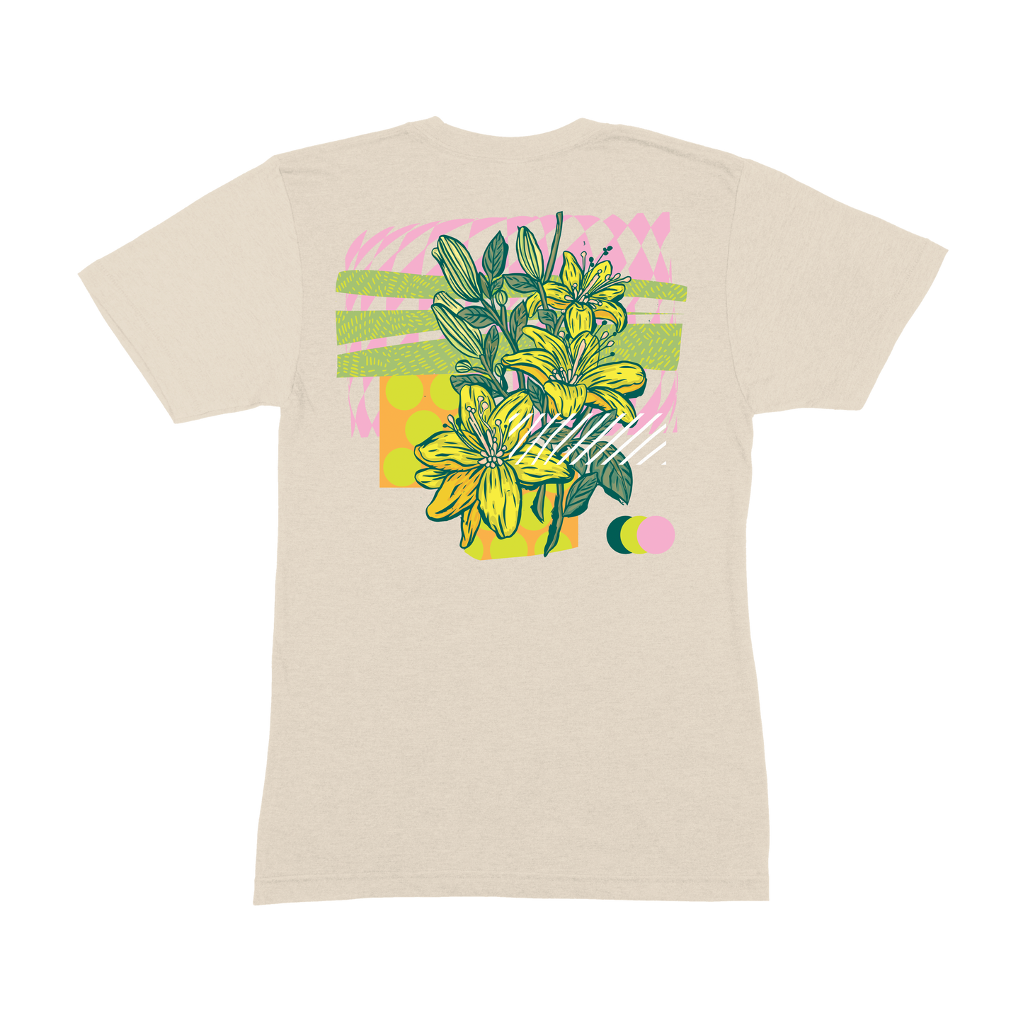 T-Shirt Lilies, Leaves, Flowers Organik World Lab Collab