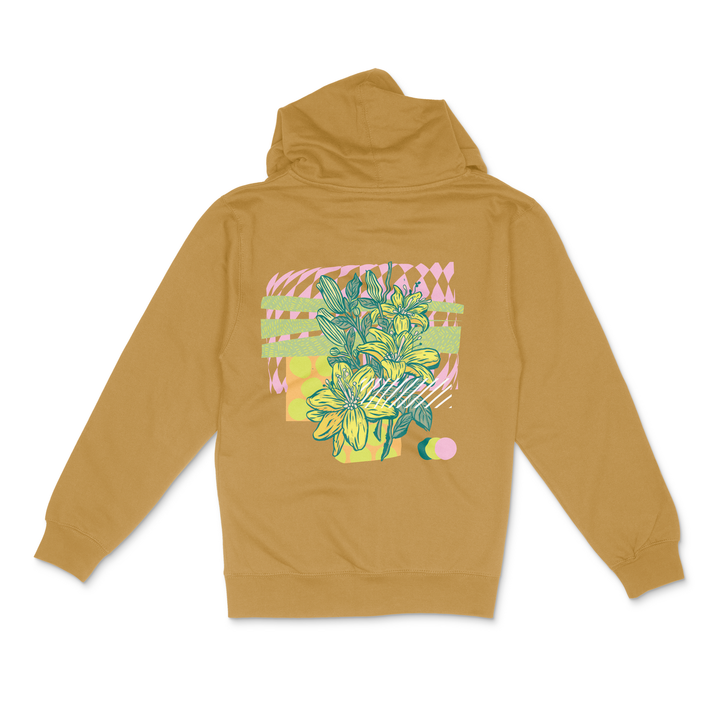 Zip Hoodie Sandstone Lilies, Leaves, Flowers Organik World Lab Collab