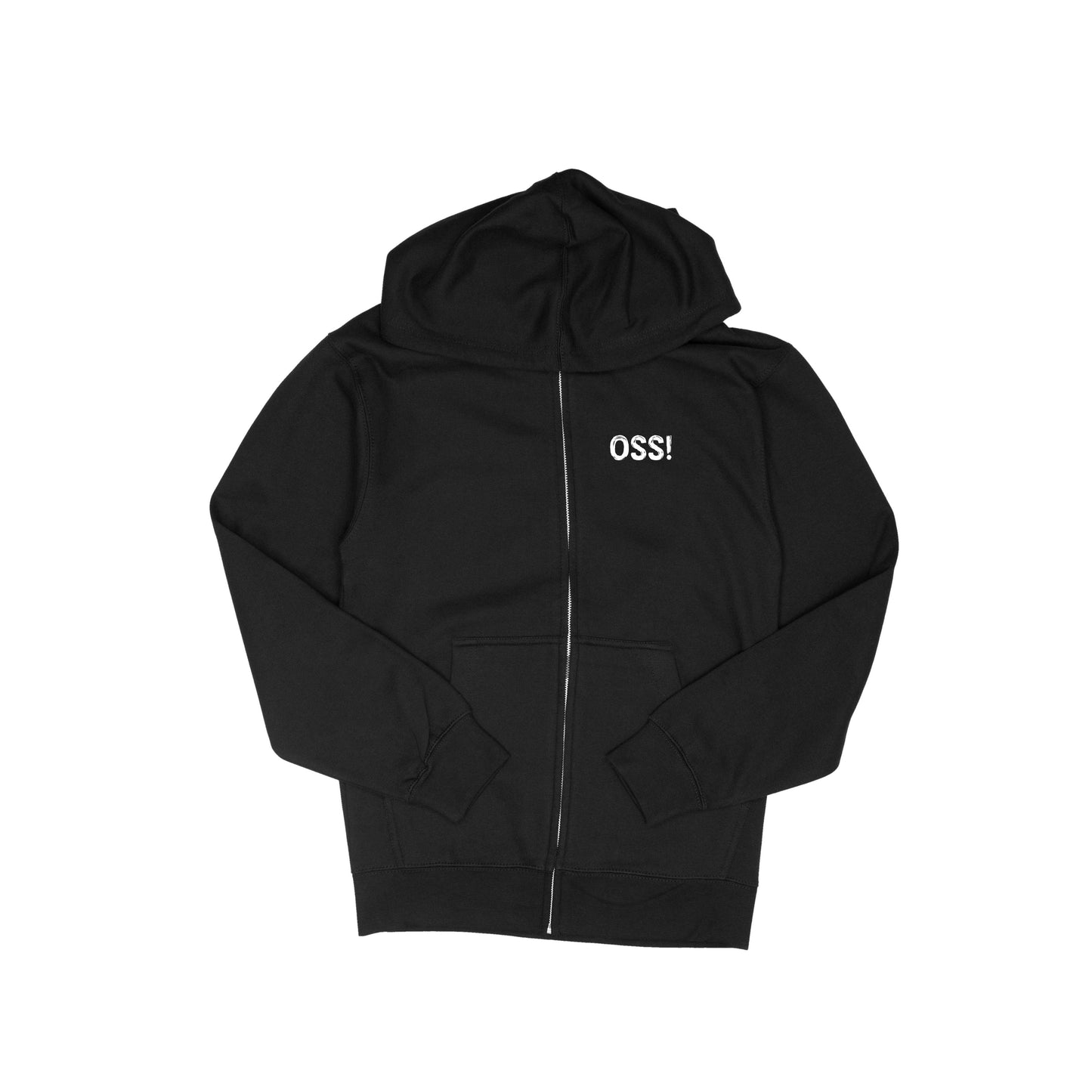 Jiu-Jitsu Zip Hoodie Black OSS! Belt System