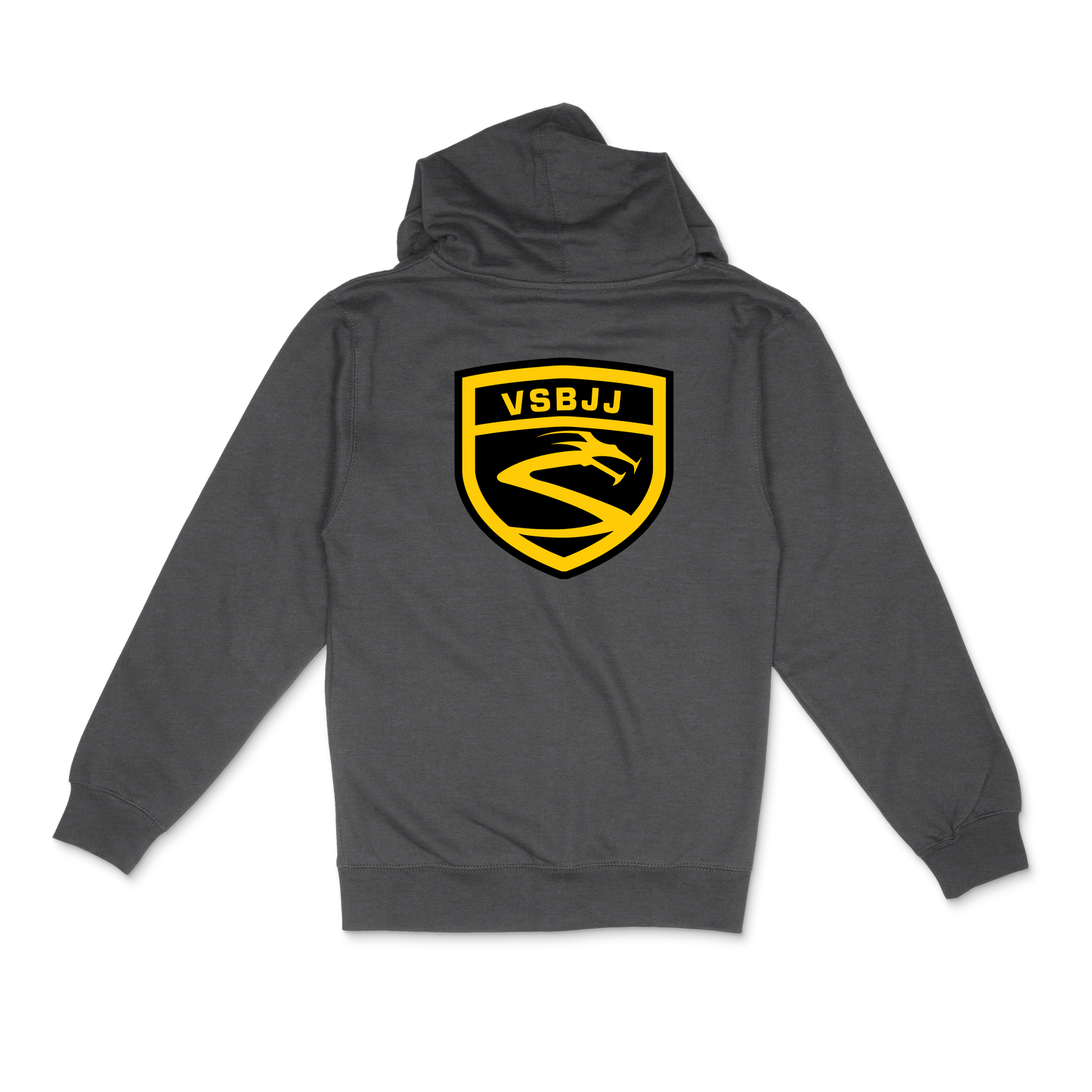 Vitor Shaolin VSBJJ Dragon Charcoal Heather Yellow Dragon Zip Hoodie